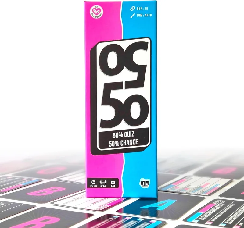Merkloos Quiz Spel: 50/50 - Algemene Cultuur & Geluk - Vanaf 14 Jaar de Blackrock Games – boîte