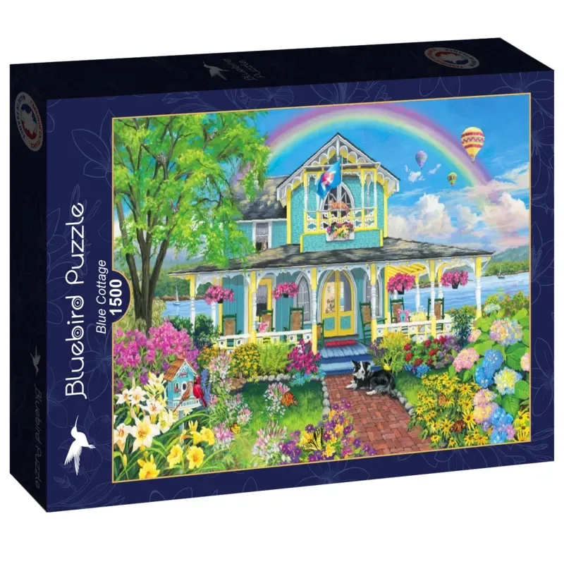 Blue Cottage Puzzel 1500 Stukjes von Bluebird Puzzle, Ausgabe Blau – Schachtel 2 von 2