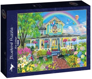Blue Cottage Puzzel 1500 Stukjes von Bluebird Puzzle, Ausgabe Blau – Schachtel 1 von 2