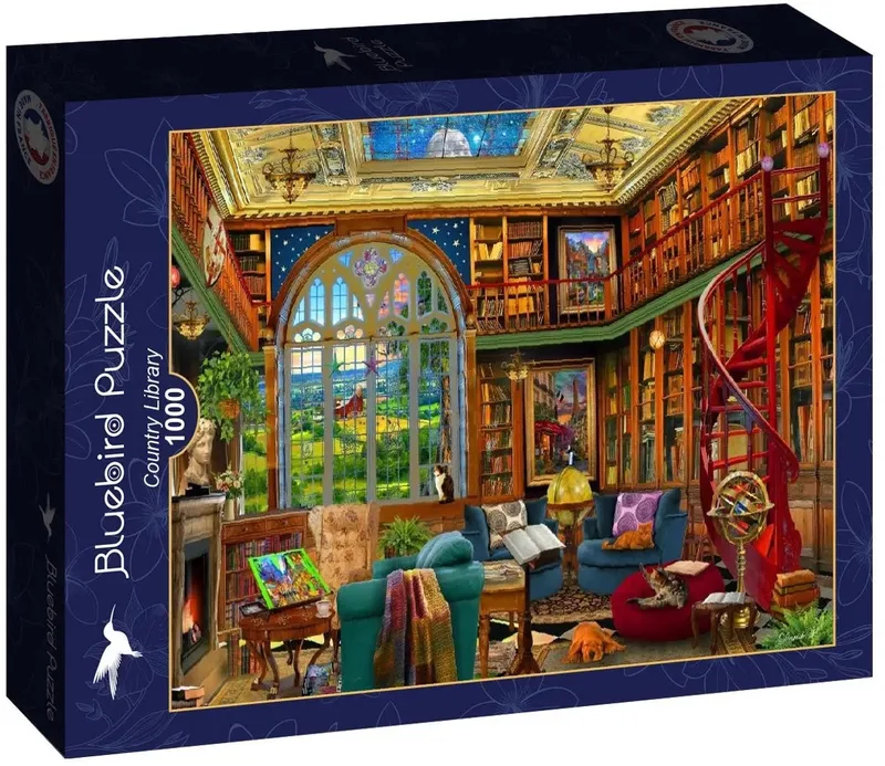 Country Library Puzzel 1000 Stukjes from Bluebird Puzzle, Multicolour edition – box