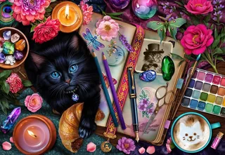 dieren legpuzzel Crafty Cats 1000 stukjes karton. van Bluebird Puzzle, editie Meerkleurig – doos 1 van 2