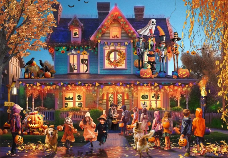 Halloween - legpuzzel 1000 stukjes puzzelspel. de Bluebird Puzzle, édition Multicolore – boîte