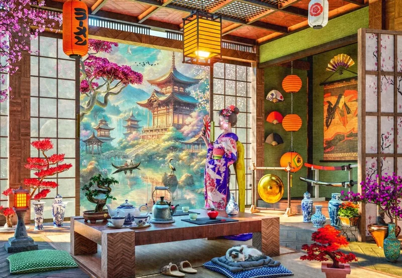 Japan Tea Room - legpuzzel voor volwassenen. from Bluebird Puzzle, Multicolour edition – box