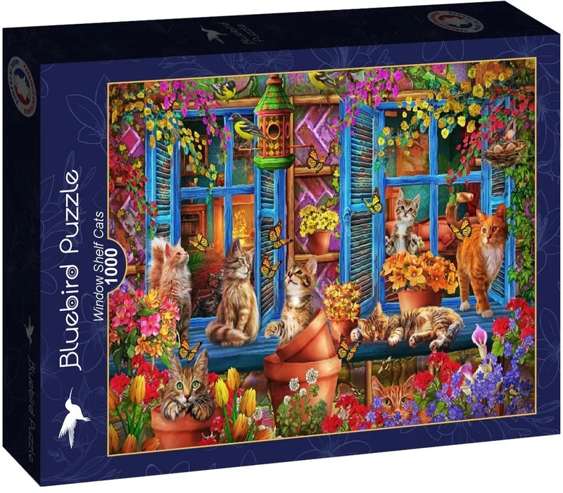katten legpuzzel raamplank - 1000 stukjes. van Bluebird Puzzle, editie Meerkleurig – doos