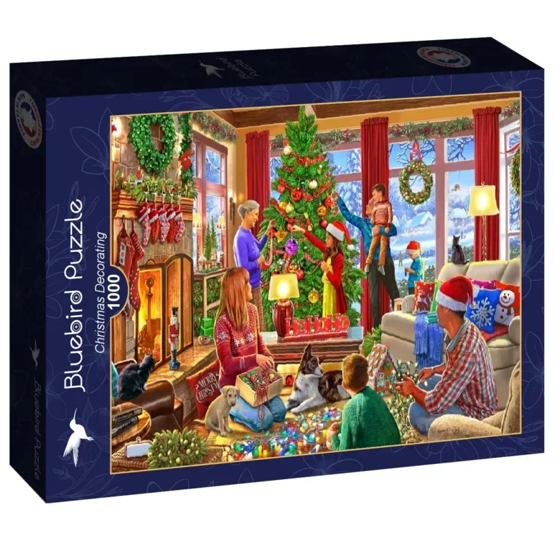 kerst legpuzzel Christmas Decorating - 1000 stukjes. fra Bluebird Puzzle, Flerfarvet-udgave – æske 2 af 2