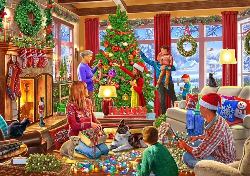 kerst legpuzzel Christmas Decorating - 2000 stukjes. from Bluebird Puzzle, Multicolour edition – box