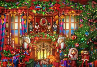 kerst legpuzzel Christmas Interior - 1000 stukjes. fra Bluebird Puzzle, Flerfarvet-udgave – æske 1 af 2