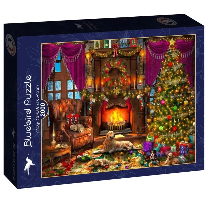 kerst legpuzzel Cosy Christmas Room - 2000 stukjes. de Bluebird Puzzle, édition Multicolore – boîte 2 sur 2