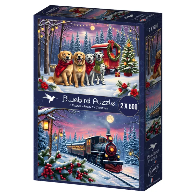 kerst puzzel - 2 stuks - Christmas is Coming - 500 stukjes. from Bluebird Puzzle, Multicolour edition – box 2 of 2