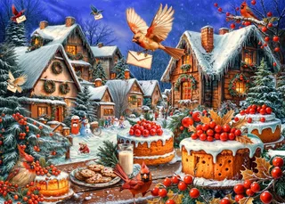kerst puzzel Christmas Delights - 1500 stukjes. de Bluebird Puzzle, édition Multicolore – boîte 1 sur 2