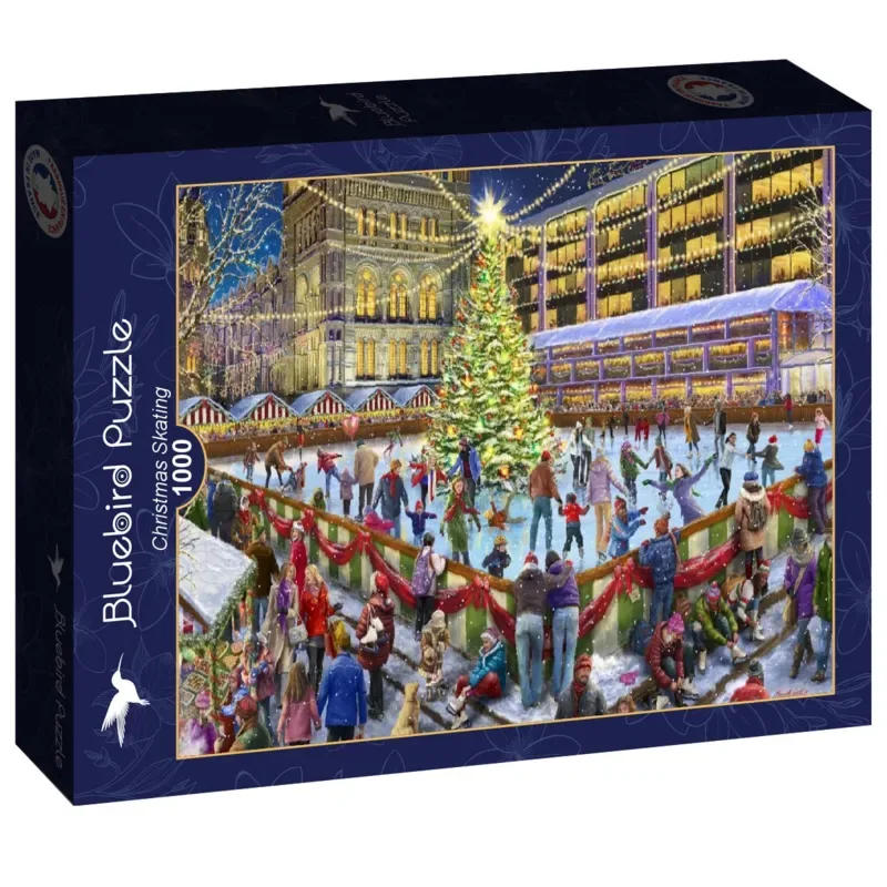 kerst puzzel Christmas Skating - 1000 stukjes. fra Bluebird Puzzle, Flerfarvet-udgave – æske 2 af 2