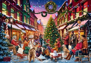 kerst puzzel Christmas Street - 1000 stukjes. from Bluebird Puzzle, Multicolour edition – box 1 of 2