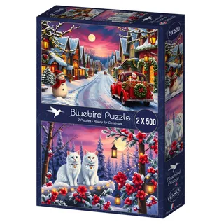 kerstpuzzel 2-in-1 - 500 stukjes - multicolor. de Bluebird Puzzle, édition Multicolore – boîte 2 sur 2