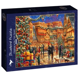 kerstpuzzel Christmas at the Town Square - 2000 stukjes. från Bluebird Puzzle, utgåva Flerfärgad – kartong 2 av 2