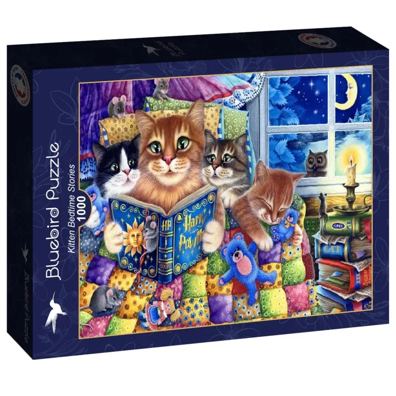 Kitten Bedtime Stories Puzzel 1000 Stukjes de Bluebird Puzzle, édition Noir – boîte 2 sur 2