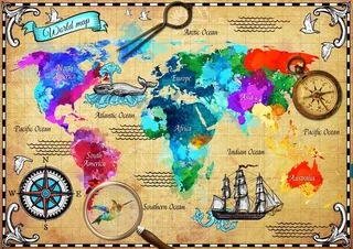 kleurrijke wereldkaart legpuzzel - 2000 stukjes. de Bluebird Puzzle, édition Multicolore – boîte 1 sur 2