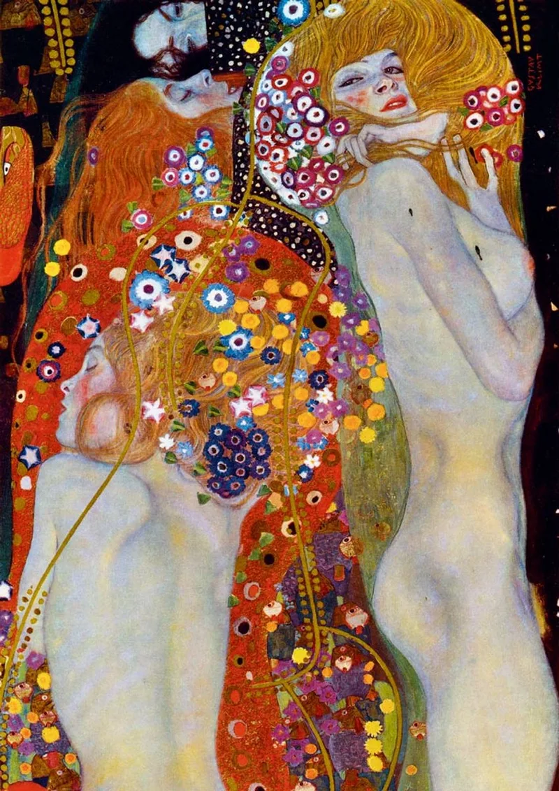 kunst puzzel Gustave Klimt Water Serpents II 1000 stukjes. fra Bluebird Puzzle, Flerfarvet-udgave – æske