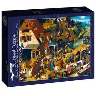 kunst puzzel Pieter Bruegel the Elder Netherlandish Proverbs 1000 stukjes. van Bluebird Puzzle, editie Meerkleurig – doos 2 van 2