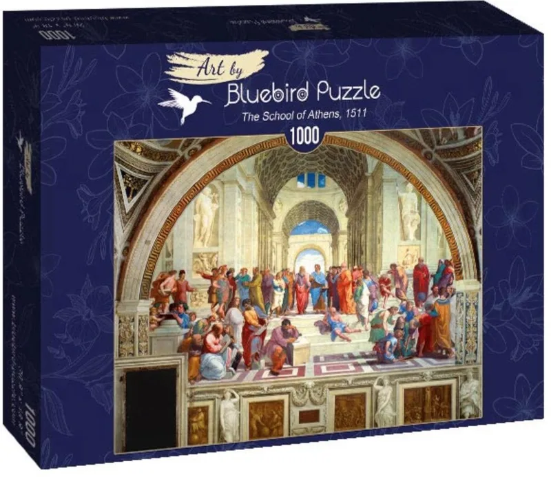 kunst puzzel Raphael - The School of Athens 1511 - 1000 stukjes. van Bluebird Puzzle, editie Meerkleurig – doos