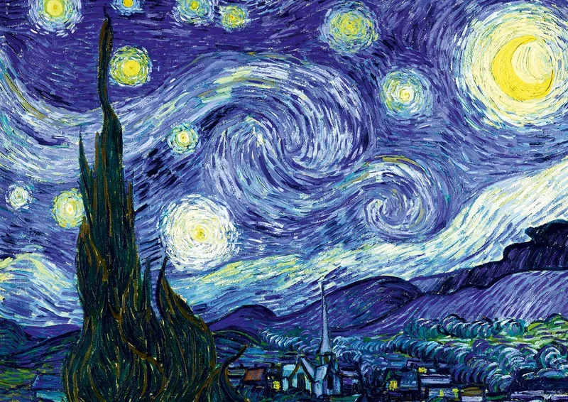 kunst puzzel Vincent Van Gogh - The Starry Night 2000 stukjes. from Bluebird Puzzle, Multicolour edition – box