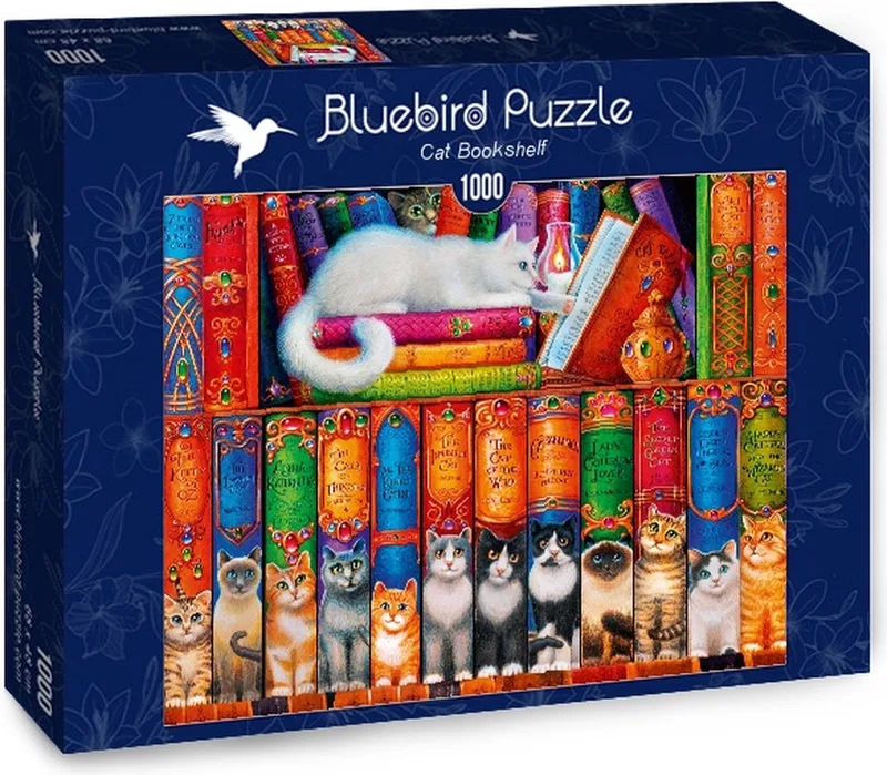 legpuzzel 1000 Cat Bookshelf von Bluebird Puzzle – Schachtel
