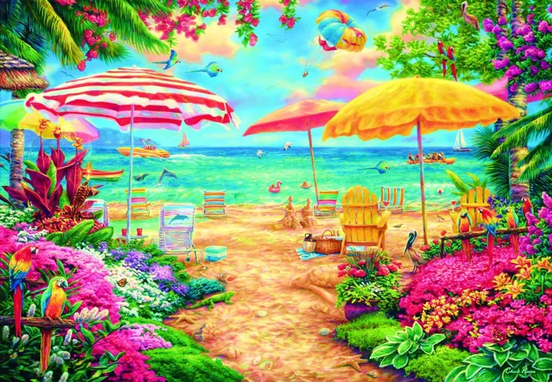 legpuzzel A Perfect Day at the Beach - 1000 stukjes. fra Bluebird Puzzle, Flerfarvet-udgave – æske