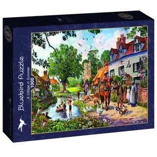 legpuzzel A Village in Summer - 1000 stukjes kleurrijk. de Bluebird Puzzle, édition Multicolore – boîte 2 sur 2