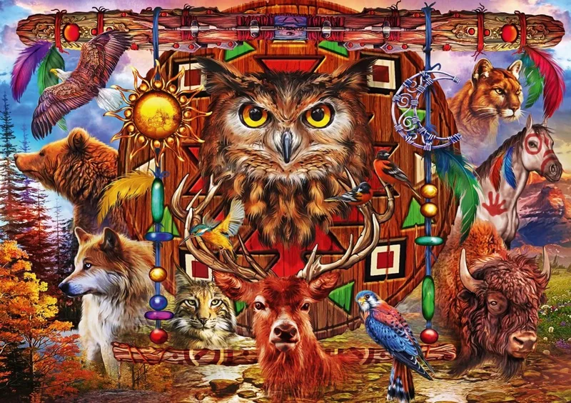 legpuzzel Animal Totem - 4000 stukjes fantasie. from Bluebird Puzzle, Multicolour edition – box