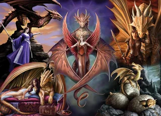 legpuzzel Anne Stokes - Dragon Fellowship - 1000 stukjes. de Bluebird Puzzle, édition Multicolore – boîte 1 sur 2