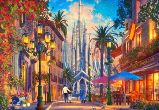 legpuzzel Barcelona - 1000 stukjes kleurrijk speelgoed. from Bluebird Puzzle, Multicolour edition – box 1 of 2