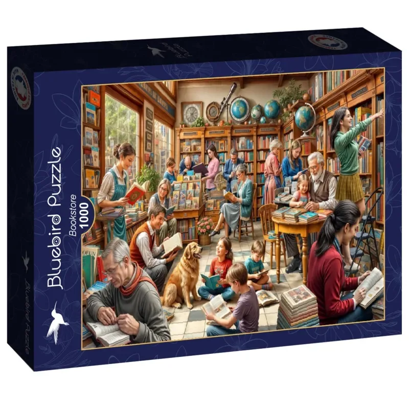 legpuzzel Bookstore - 1000 stukjes puzzelplezier. de Bluebird Puzzle, édition Multicolore – boîte 2 sur 2