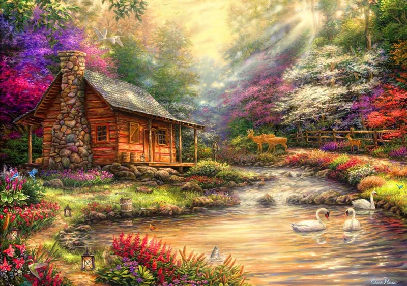 legpuzzel Brookside Retreat - 1000 stukjes puzzelplezier. from Bluebird Puzzle, Multicolour edition – box
