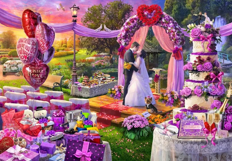 legpuzzel bruiloft romantisch 1000 stukjes karton. van Bluebird Puzzle, editie Meerkleurig – doos