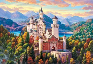 legpuzzel Castle in the Mountains 1000 stukjes karton. von Bluebird Puzzle, Ausgabe Mehrfarbig – Schachtel 1 von 2