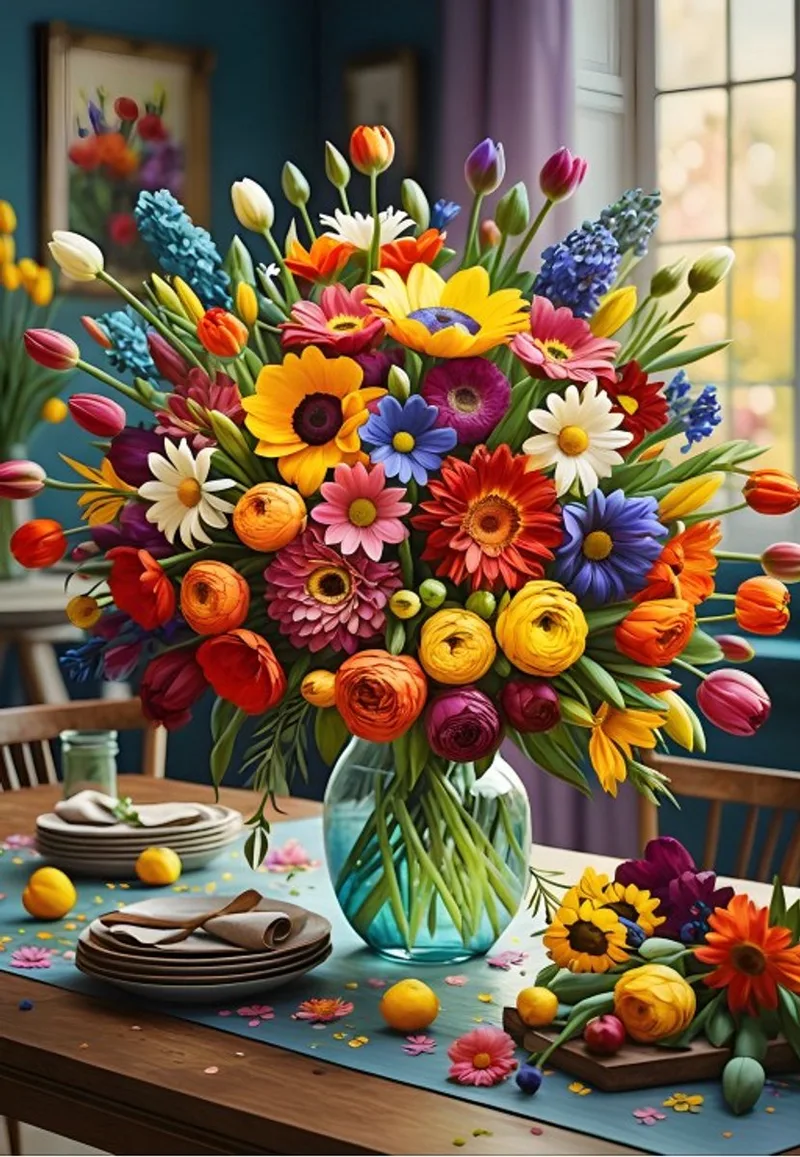 legpuzzel Colourful Bouquet - 1000 stukjes kleurrijk. from Bluebird Puzzle, Multicolour edition – box 1 of 2