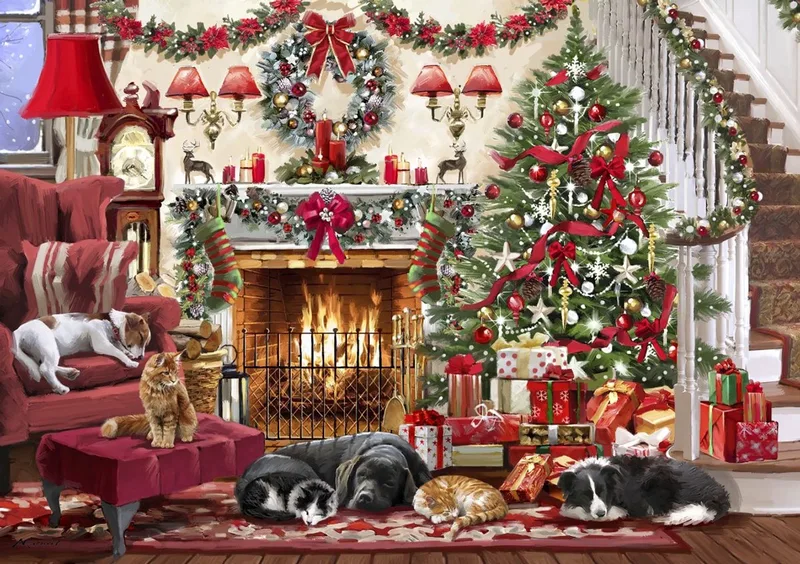 legpuzzel Cosy Fireplace - 2000 stukjes kerst. from Bluebird Puzzle, Multicolour edition – box