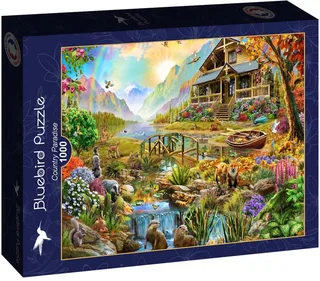 legpuzzel Country Paradise - 1000 stukjes landschap. van Bluebird Puzzle, editie Meerkleurig – doos 1 van 2