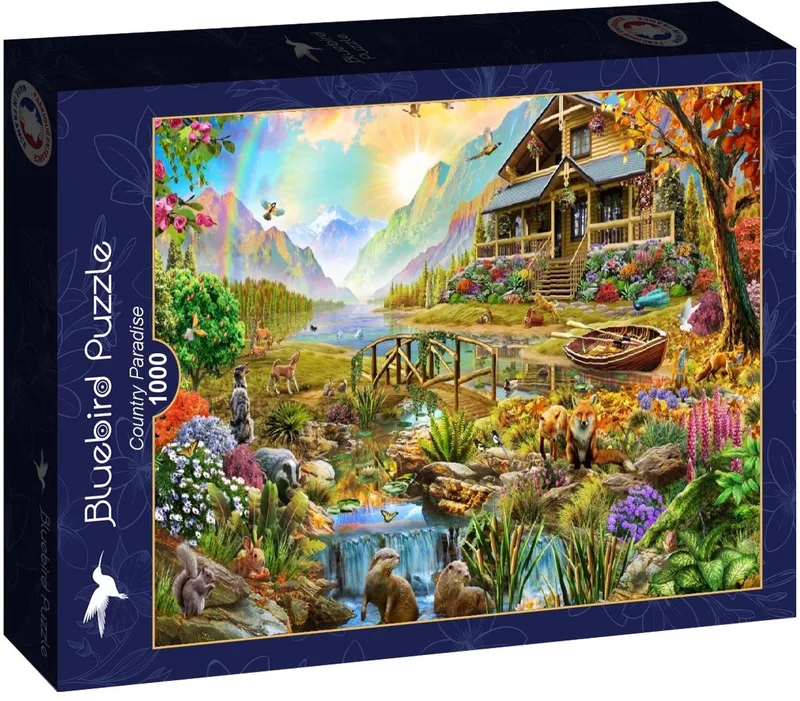 legpuzzel Country Paradise - 1000 stukjes landschap. van Bluebird Puzzle, editie Meerkleurig – doos 1 van 2