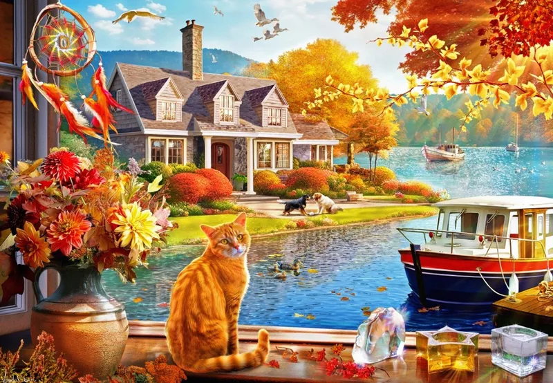 legpuzzel Crisp Fall View - 1000 stukjes herfst. fra Bluebird Puzzle, Flerfarvet-udgave – æske