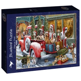 legpuzzel Dogs on Truck - 1000 stukjes puzzelplezier. fra Bluebird Puzzle, Flerfarvet-udgave – æske 2 af 2