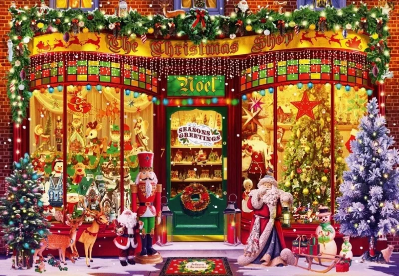 legpuzzel Festive Shop - 1000 stukjes kleurrijk speelgoed. de Bluebird Puzzle, édition Multicolore – boîte 1 sur 2