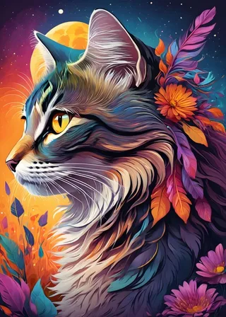 legpuzzel Floral Cat - 500 stukjes kleurrijk speelgoed. van Bluebird Puzzle, editie Meerkleurig – doos 1 van 2