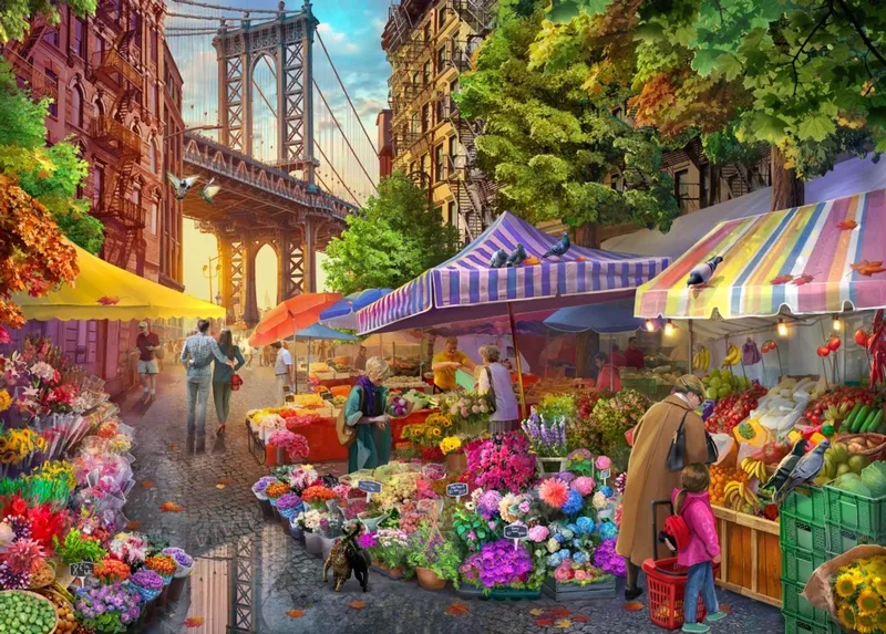 legpuzzel Flower Market Brooklyn - 500 stukjes. fra Bluebird Puzzle, Flerfarvet-udgave – æske