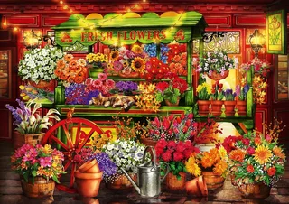 legpuzzel Flower Market Stall - 1000 stukjes puzzel. fra Bluebird Puzzle, Flerfarvet-udgave – æske 1 af 2
