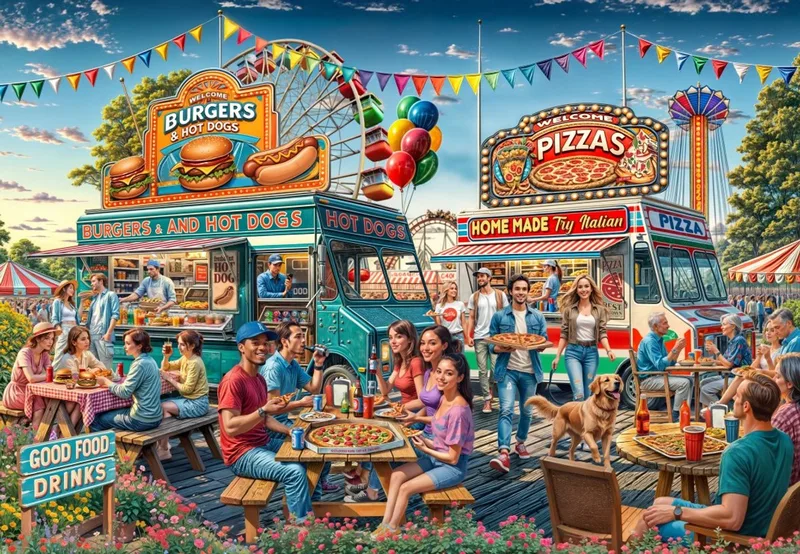 legpuzzel Food Trailer - 1000 stukjes puzzelplezier. de Bluebird Puzzle, édition Multicolore – boîte 1 sur 2
