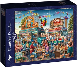 legpuzzel Food Truck - 2000 stukjes kleurrijk speelgoed. van Bluebird Puzzle, editie Meerkleurig – doos 1 van 2