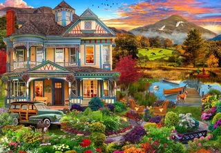 legpuzzel Garden Country Home - 1000 stukjes. fra Bluebird Puzzle, Flerfarvet-udgave – æske 1 af 2