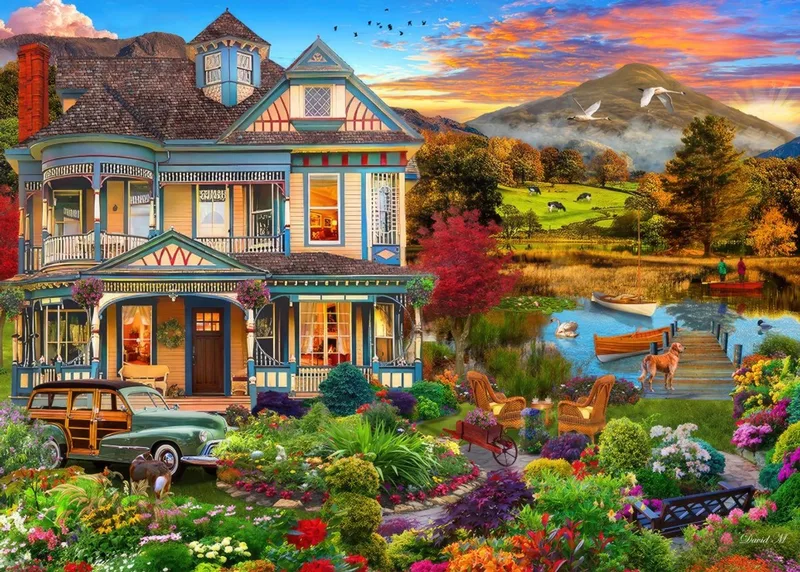 legpuzzel Garden Country Home 500 stukjes. fra Bluebird Puzzle, Flerfarvet-udgave – æske