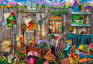 legpuzzel Garden Tool Fence - 1000 stukjes puzzel. van Bluebird Puzzle, editie Meerkleurig – doos 1 van 2