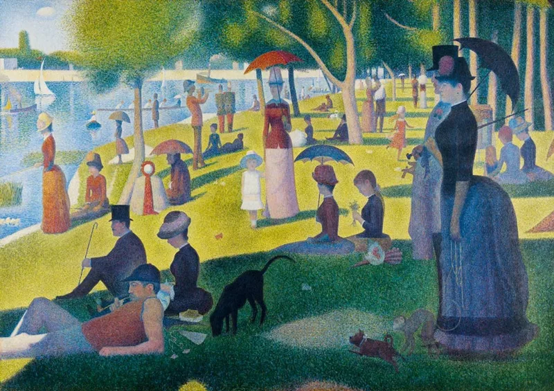 legpuzzel Georges Seurat A Sunday Afternoon 1000 stukjes. de Bluebird Puzzle, édition Multicolore – boîte 1 sur 2